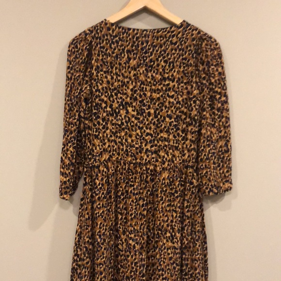 Zara midi leopard button down dress sz xs - Picture 11 of 11
